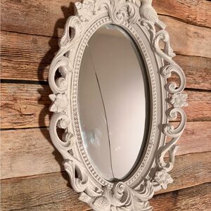 Elegant White Ornate Wall Mirror